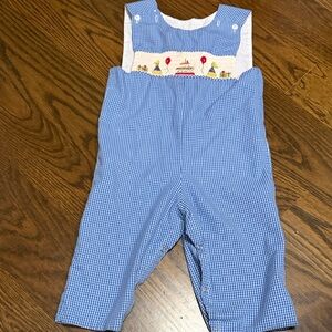 Blue Gingham Kids Birthday Longalls